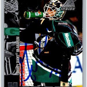 Guy Hebert Anaheim Mighty Ducks Pinnacle Hockey Card With Autograph 1997